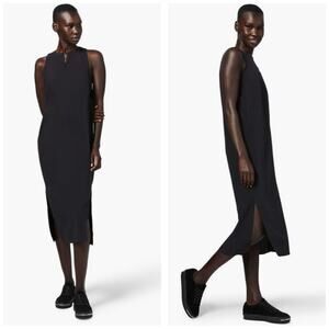 Lululemon The Lab Lahar Midi Dress Black Size Small Sleeveless Swift Zip
